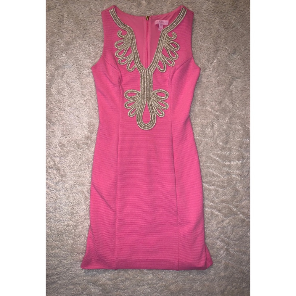 🌷Vibrant Lily Dress w/ gold accent 🌷